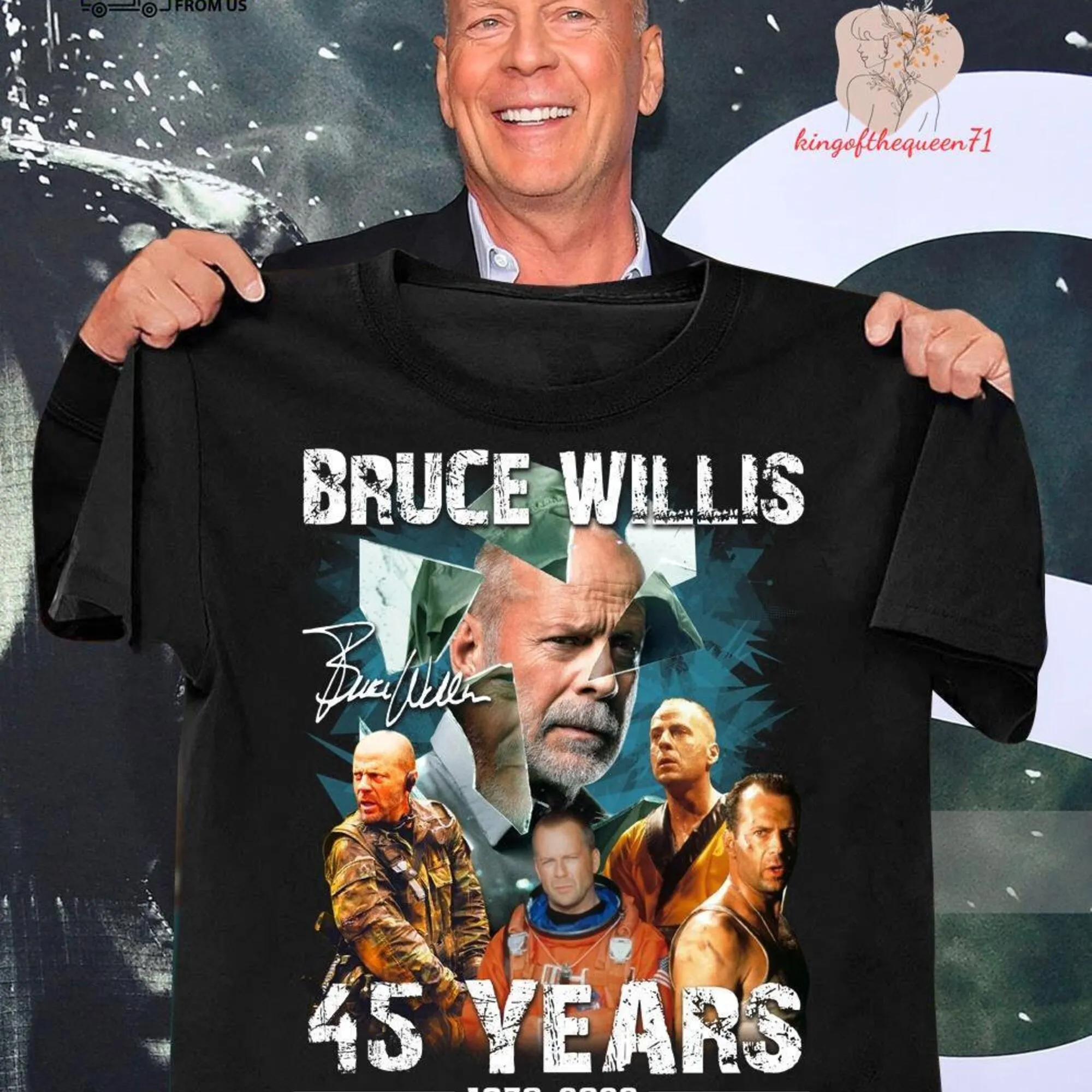 Bruce Willis T Shirt Fan Anni '90 Movie S For Him Grazie Ai Ricordi Maniche Lunghe O Corte