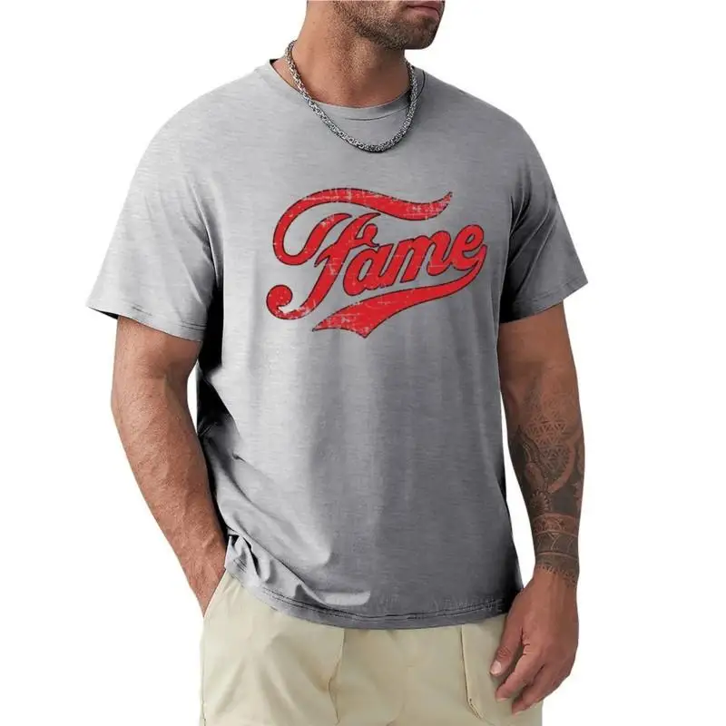 Fame Retro Vintage Distressed T-Shirt Sbiadita T-Shirt Grafica Abbigliamento Estivo T-Shirt Da Uomo T-Shirt Da Uomo