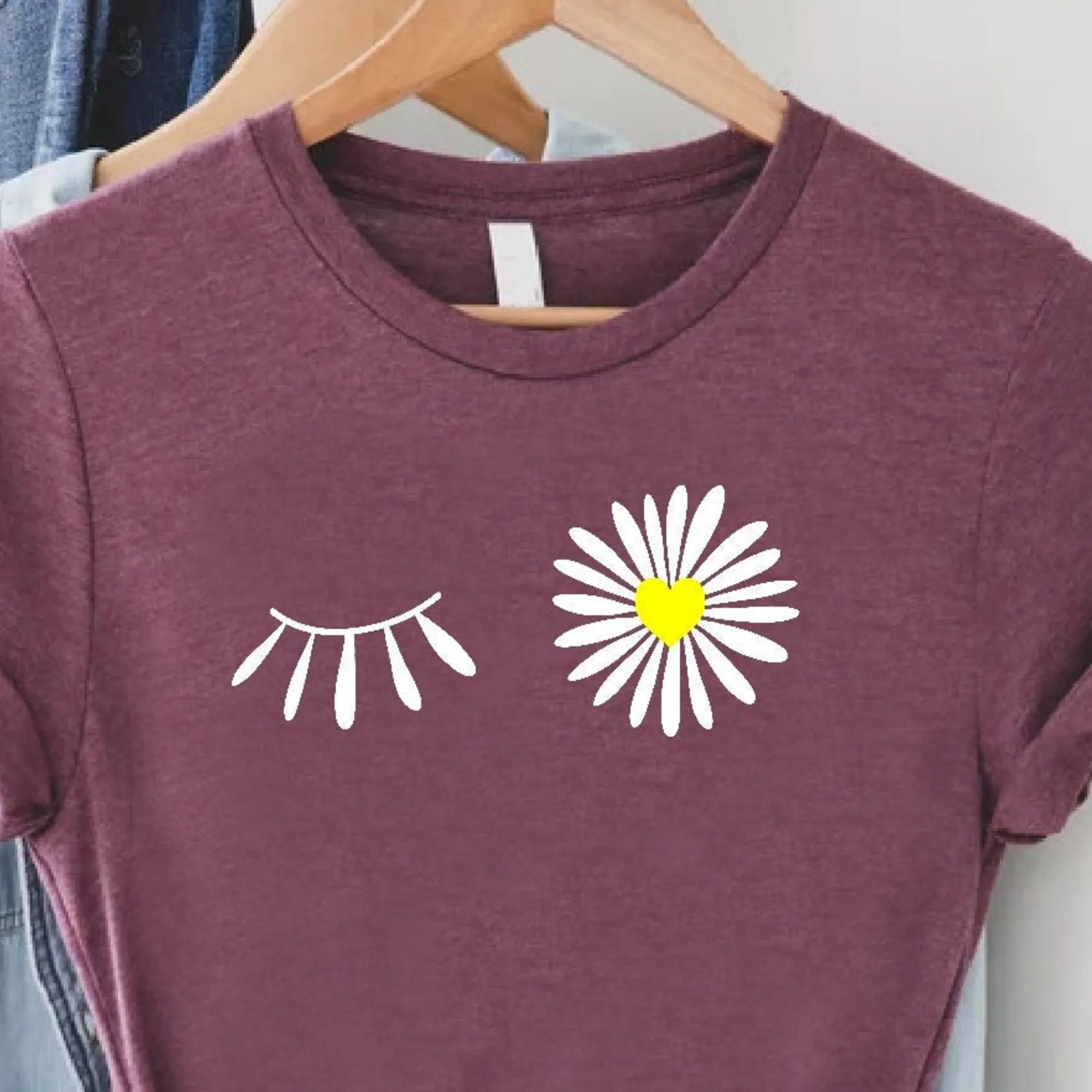 Maglietta Da Donna Daisy Floral Birth Month Flower Summer Wildflower Lover Maniche Lunghe O Corte Alla Moda