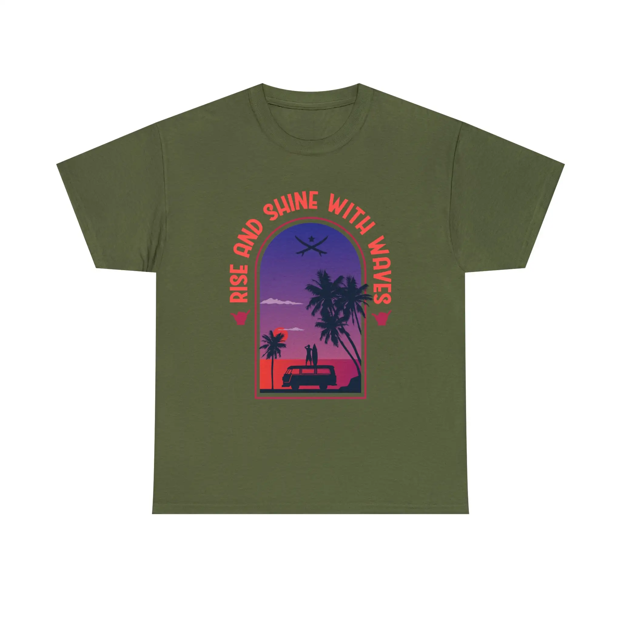 Rise And Shine Waves Beach Lover Sunrise Tee Abbraccio T-Shirt