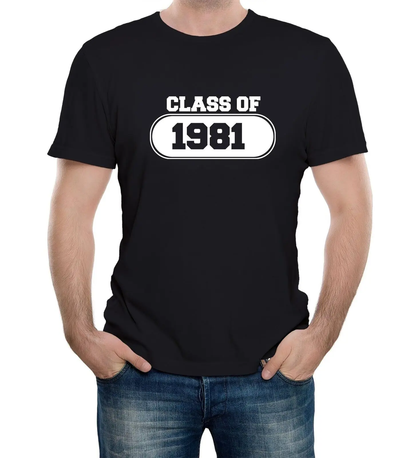 Mens Class Of 1981 College School Graduation T Shirt University Gift