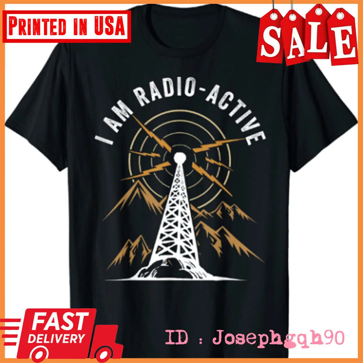 Sono Radio Active Antenna Tower Ham Radio Operator T Shirt Taglia S-5Xl