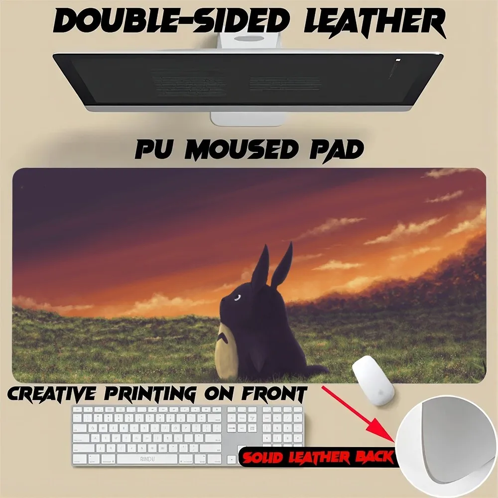 T-Totoros Mouse Pad Gamer Mouse Pad Size For Office Mat Desk Waterproof Table Mat Gameing Pu Pearlescent Leather Xxl