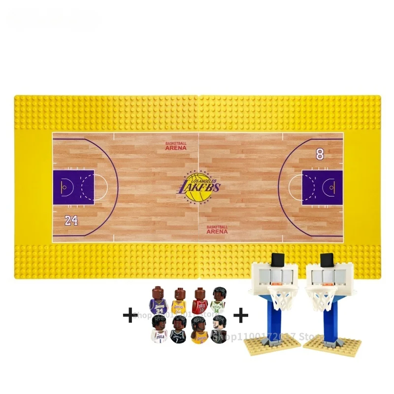 Campo Da Basket Building Block Basket Stars Figures Football Court Floor Set Toy Famous Football Stars Figures Model