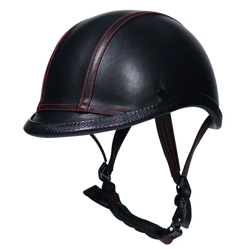 Casco Moto Casco Mezza Faccia Vintage Retro German Chopper Cruiser Caschi Neri Opachi Cascos Para Dot Approvvel