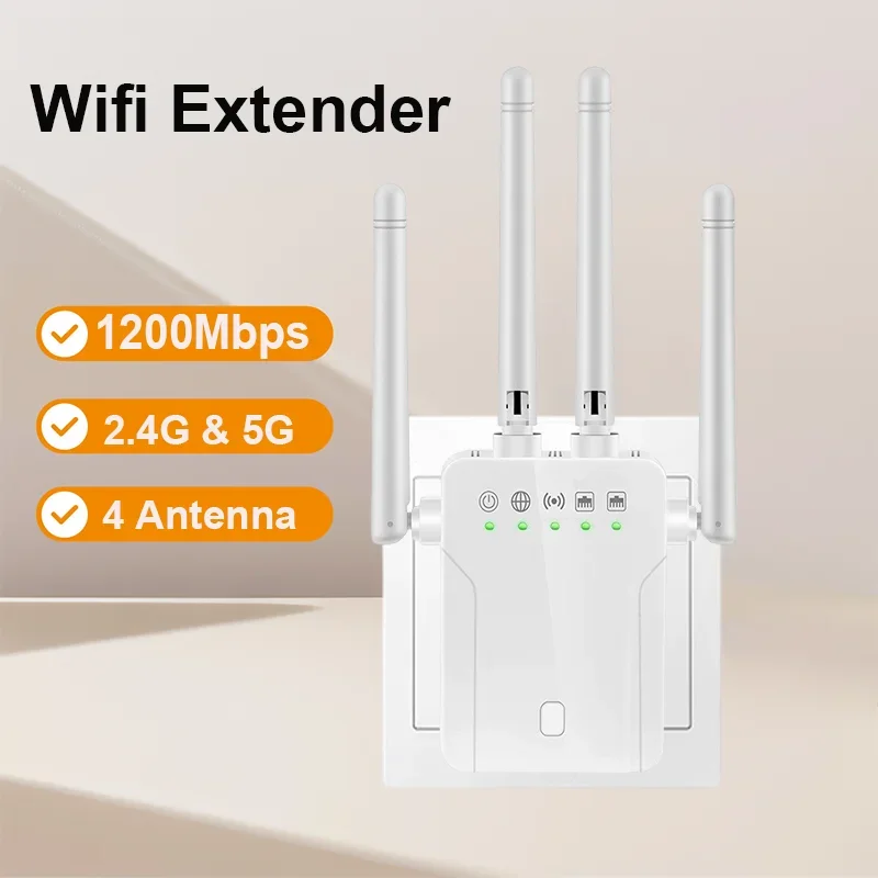 1200Mbps 2.4G 5G Ripetitore Di Segnale Wifi Portatile Extender Wifi Potenziatore Di Rete Per Telefoni Cellulari Wireless Booster