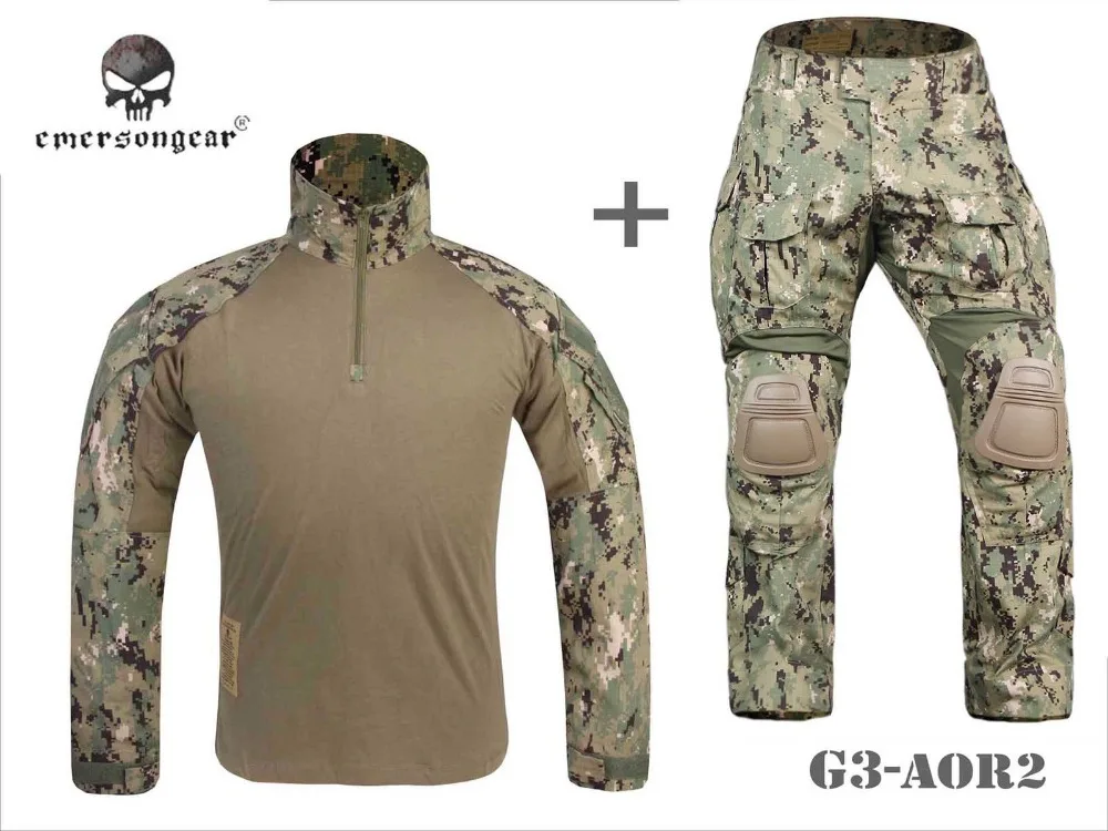 Emerson Gen3 Camicia Da Combattimento Pantaloni Tuta Airsoft Tattico Militare Bdu Uniforme Aor2 Em8596 Em9351