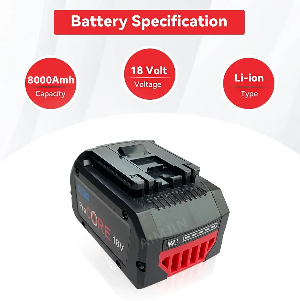 18V 8000Mah Procore 8000Mah Per Bosch Cordless Tool Bat609 Bat618 Gba18V80 21700 Batteria Di Ricambio-21700 Cella Elettrica