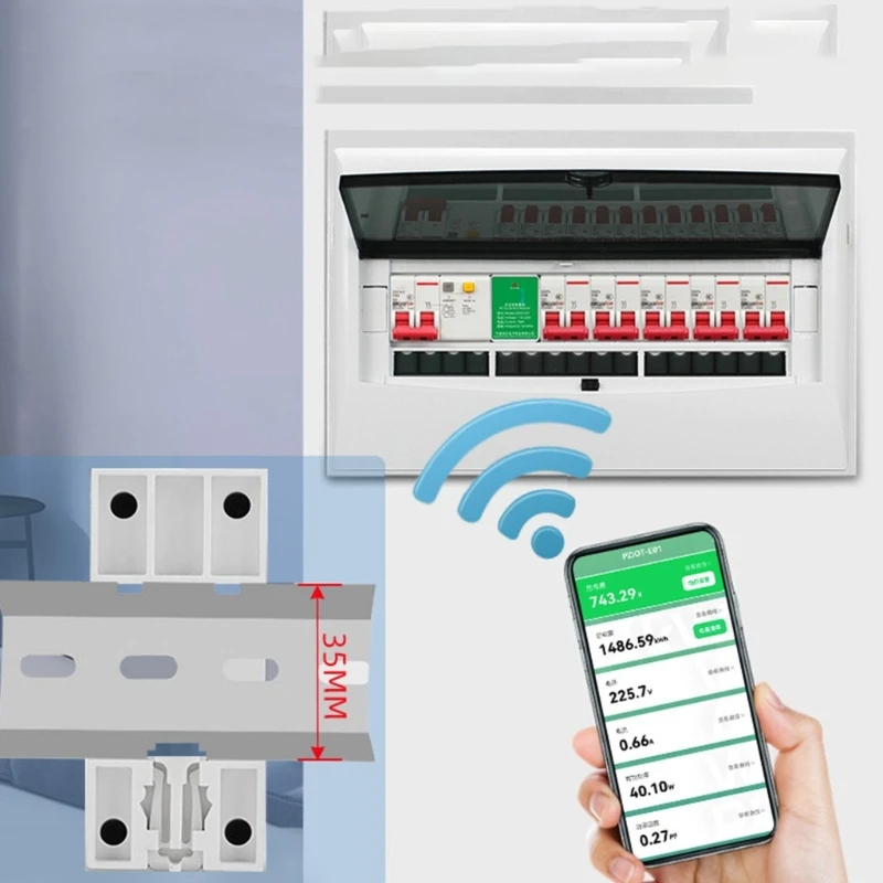Contatore Elettrico Wifi Intelligente Contatore Energia Monofase Contatore Dinrail Display Tensione E Corrente Per In