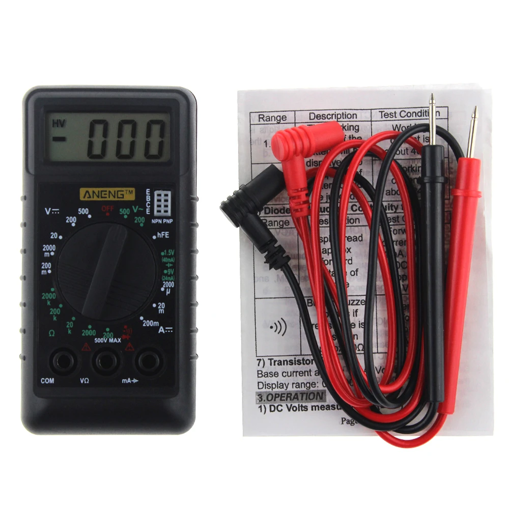 Mini Multimetro Digitale Tascabile Con Protezione Allarme Tensione Ampere Ampere Ohm Ac Dc Lcd Portatile Lcd Eletronics Multi Meter