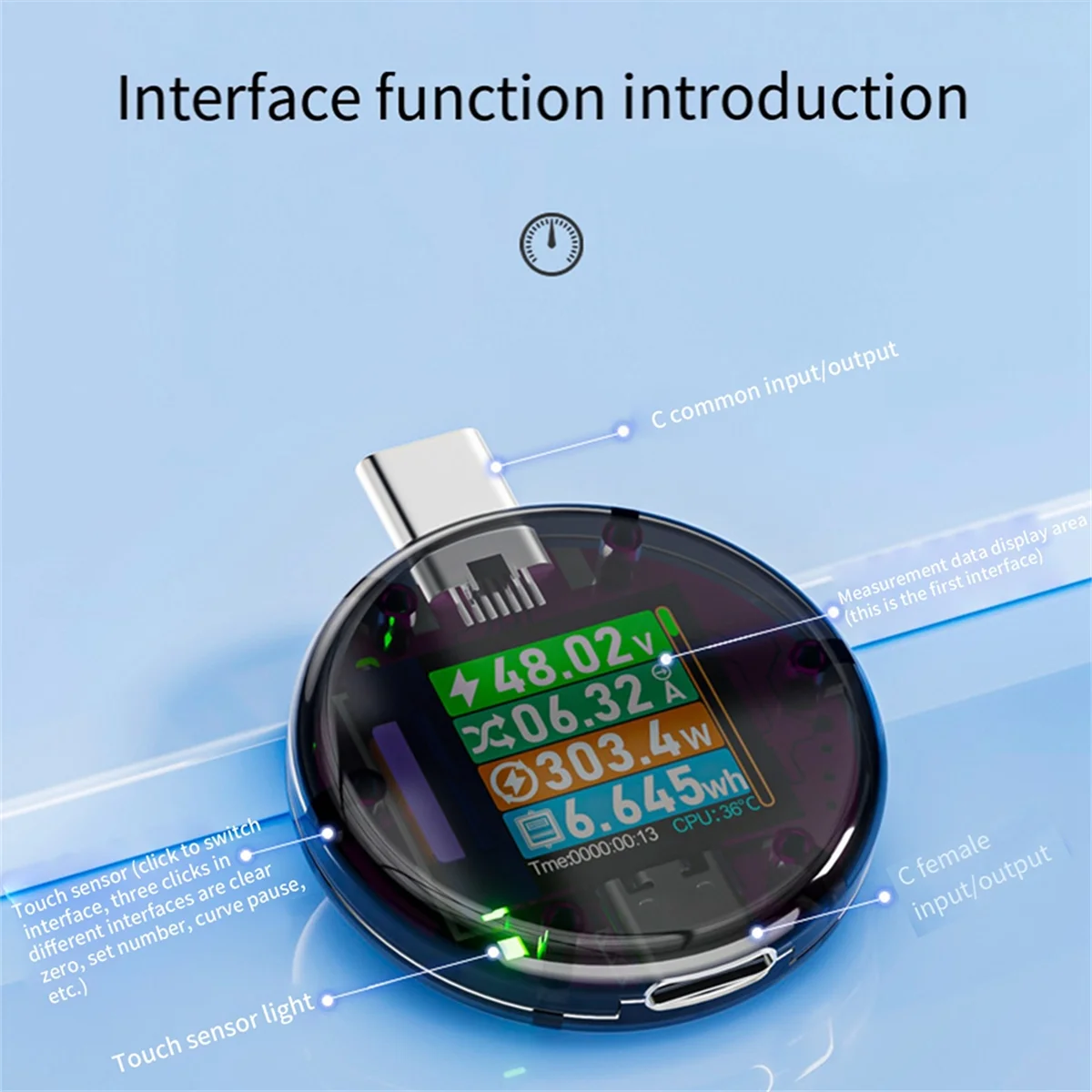48V Usb Tester Type-C Pd Detector Digital Voltage Amperometro Power Bank Capacity Meter Amper Detector