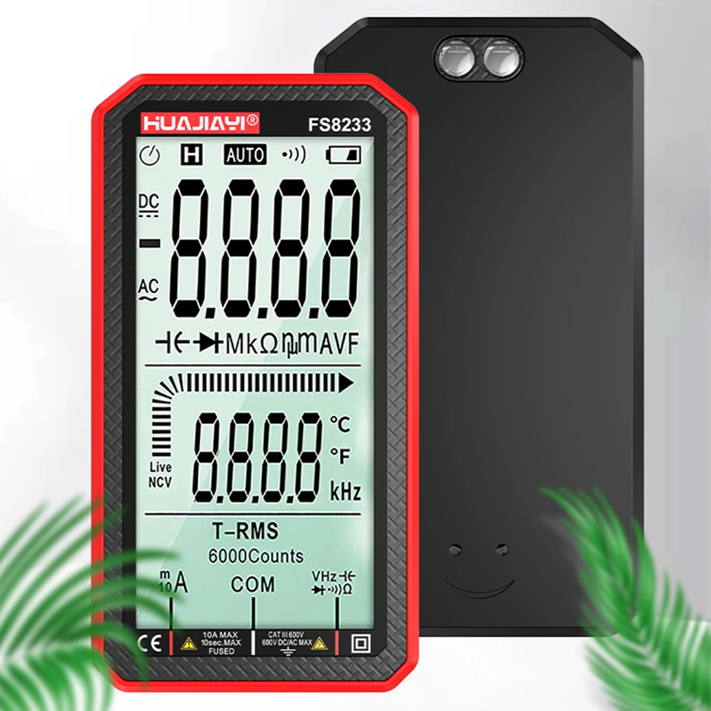 Fs8233 Lcd Multimetro Digitale 6000 Conteggio Ricarica Multtester Ammeter Ohmmeter Tester Temperatura Di Capacità Misuratore