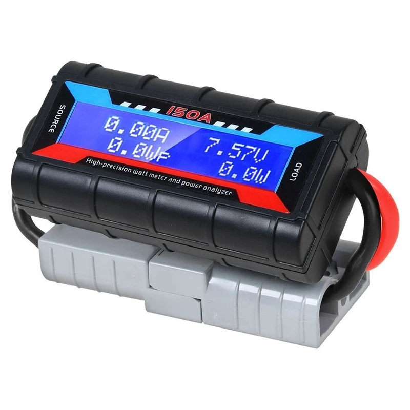 1 Pezzo 150A Lcd Digital Amp Watt Meter Analizzatore Di Potenza In Plastica Nera Solar Caravan Meter Per Anderson Plug Tool