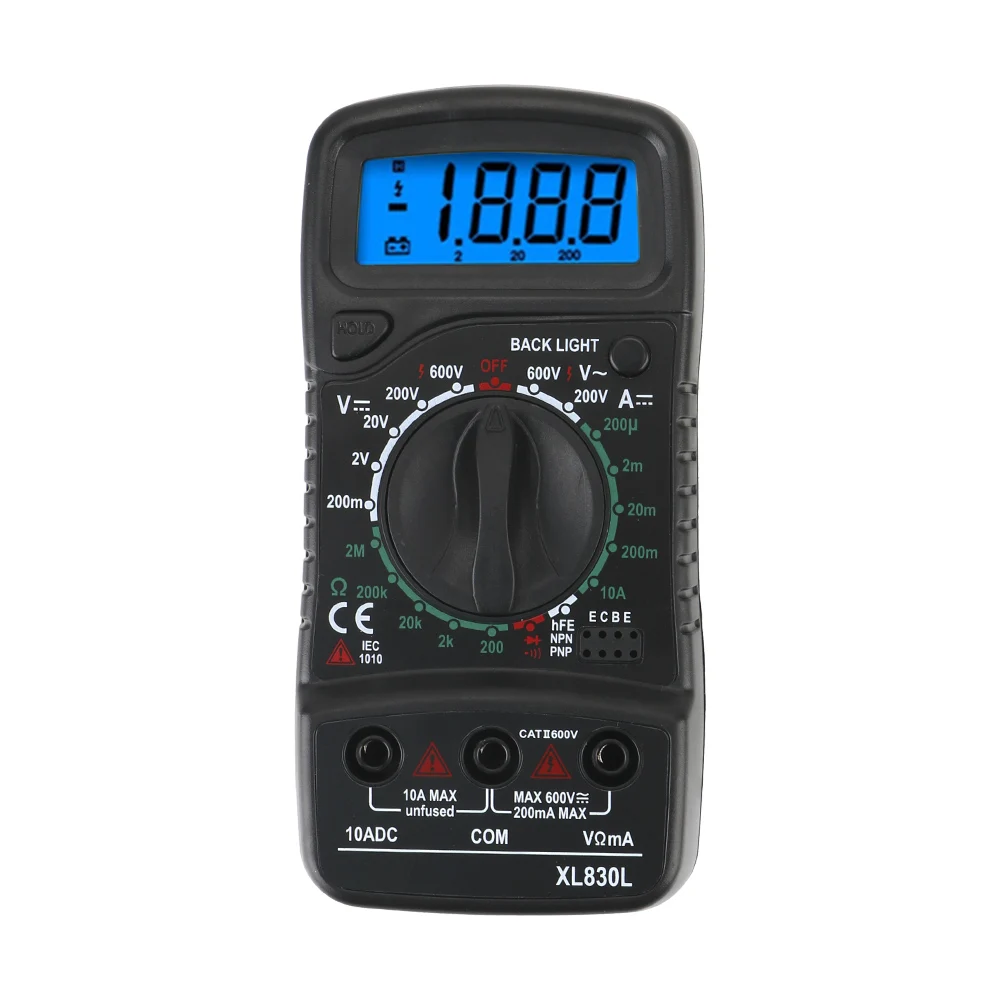Multimetro Lcd Ohmmeter Volt Tester Xl830L Multimetro Digitale Portatile Amperometro Ac/Dc Voltmetro Ohm Tester Di Tensione Meter