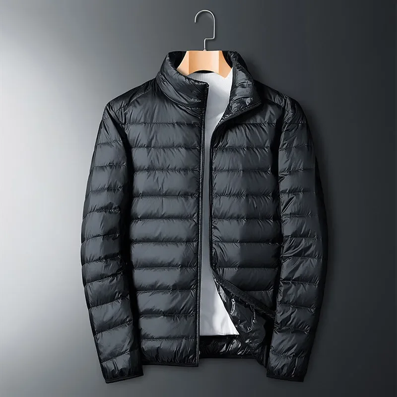Impermeabile Casual Portatile Esterno Leggero Imbottito Maschile Cappotti Giacca Autunno Inverno Ultra Leggero Bianco Piumino D'Anatra Da Uomo
