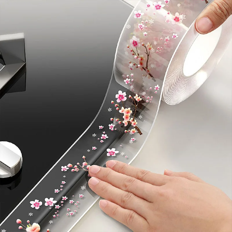 Home Kitchen Sink Edge Tape Autoadesivo Anti-Mold Caulk Strip Adesivo Impermeabile Nastro Sigillante Per Bagno Stampato Trasparente