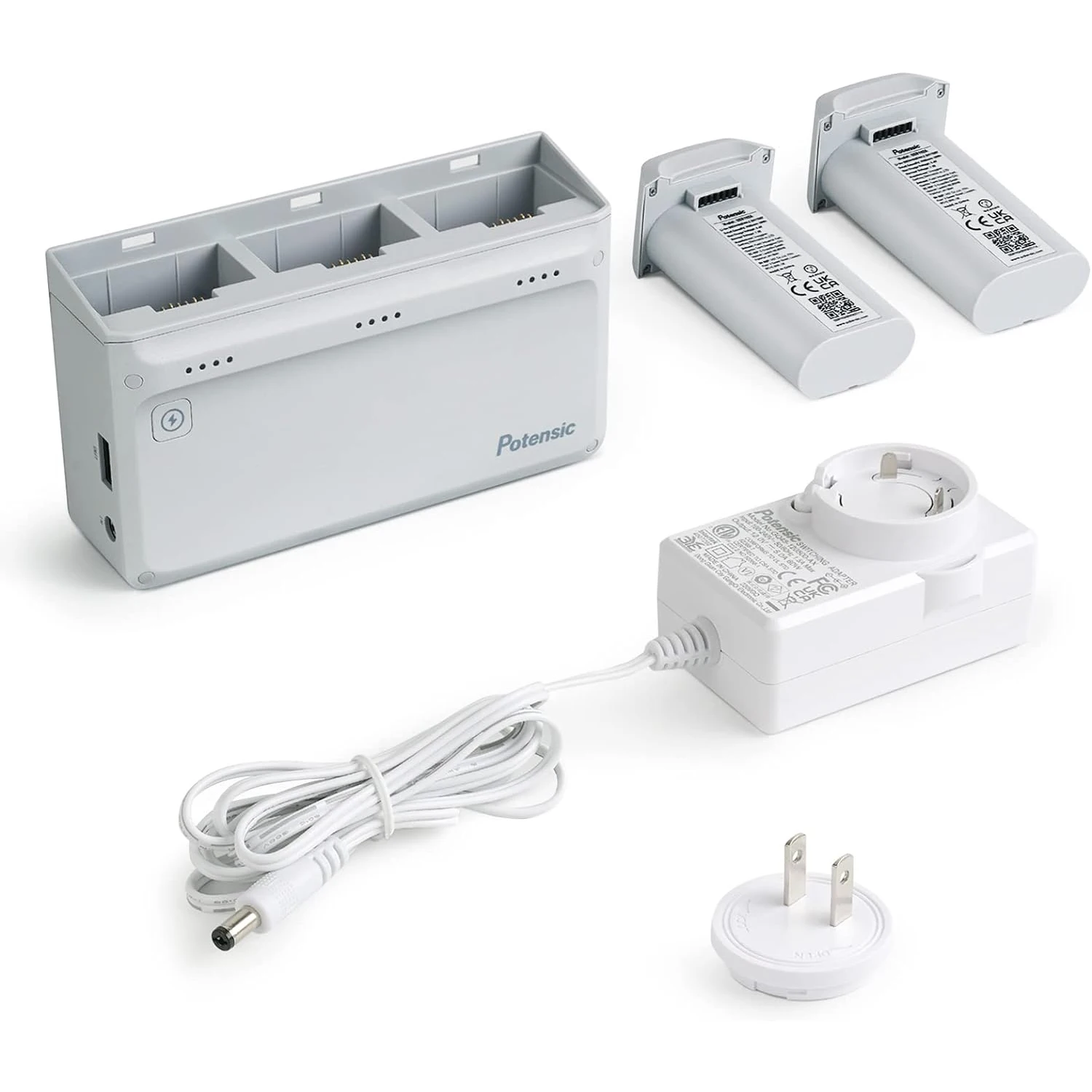 Potensic Atom Se Hub Di Ricarica Parallela Con 2 Batterie Intelligenti E 1 Adattatore Di Ricarica Super Rapida, Solo Gimbal Atom Se Ad Asse Singolo