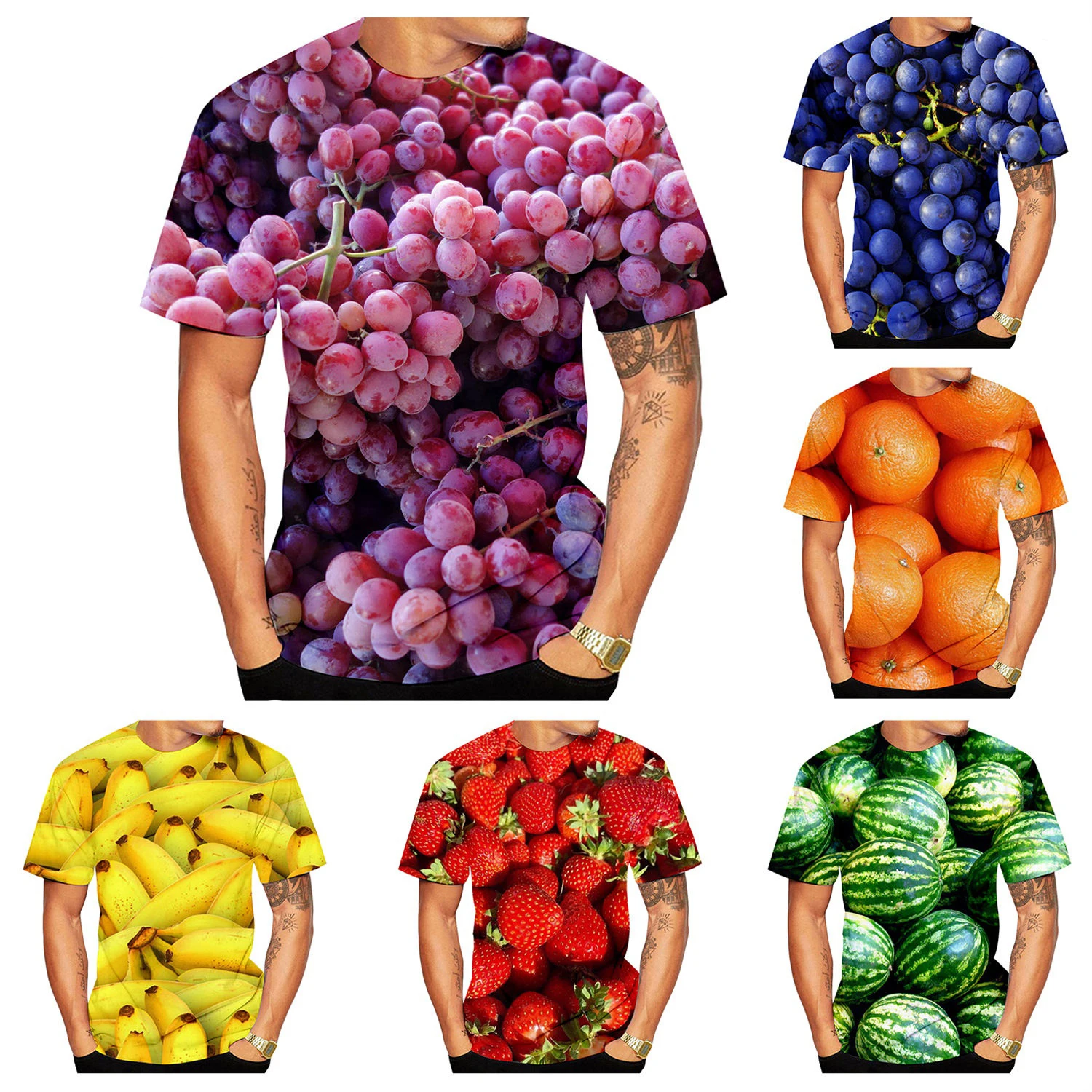 The Fresh Fruits Food Magliette Con Stampa 3D Divertente Casual Hip Hop Uomo Donna Top Manica Corta