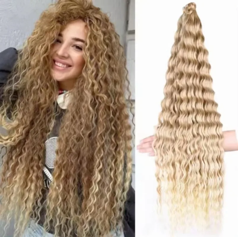 Deep Wave Bulk Hair Extra Long 26 Pollici Ombre Color Deep Twist Crochet Intrecciare L'Estensione Dei Capelli 100 Presente Materiale Premium