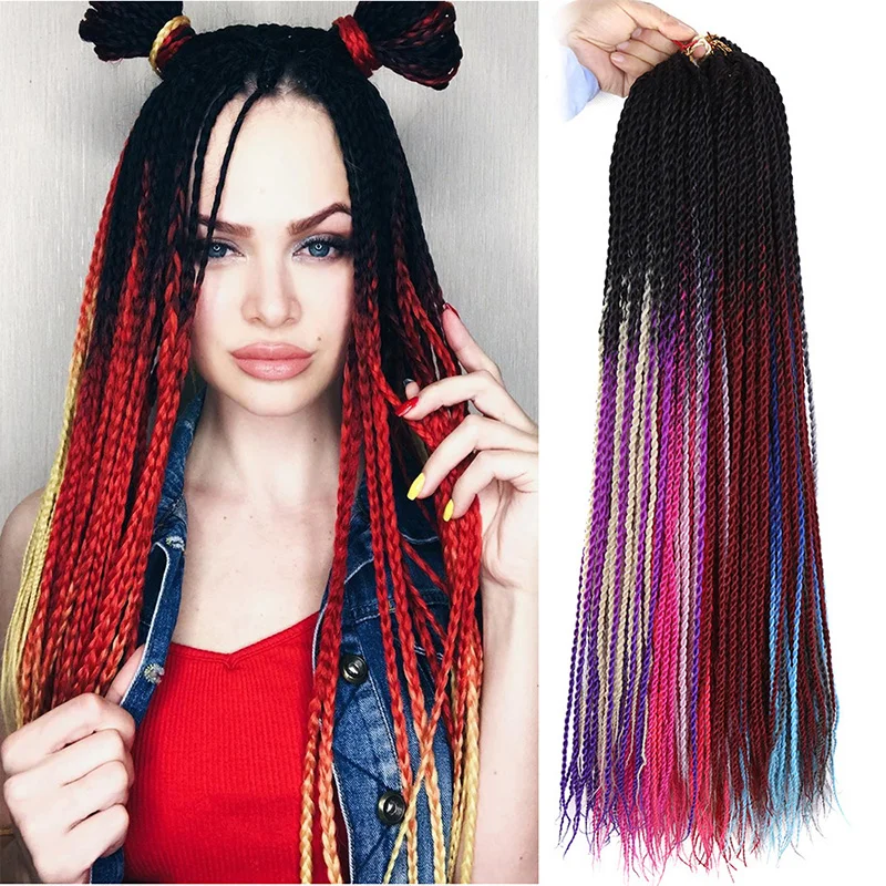 Amir Sintetico Senegalese Twist Hair Thin Senegal Twist Crochet Intrecciare Le Estensioni Dei Capelli Per Le Donne Nere Ombre Jumbo