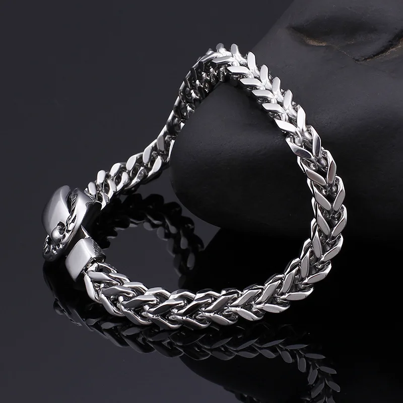 Bracciale Da Uomo Prepotente In Acciaio Al Titanio Bracciale A Catena Atmosferica Con Doppia Catena A Torsione Bracciale Classico Retrò