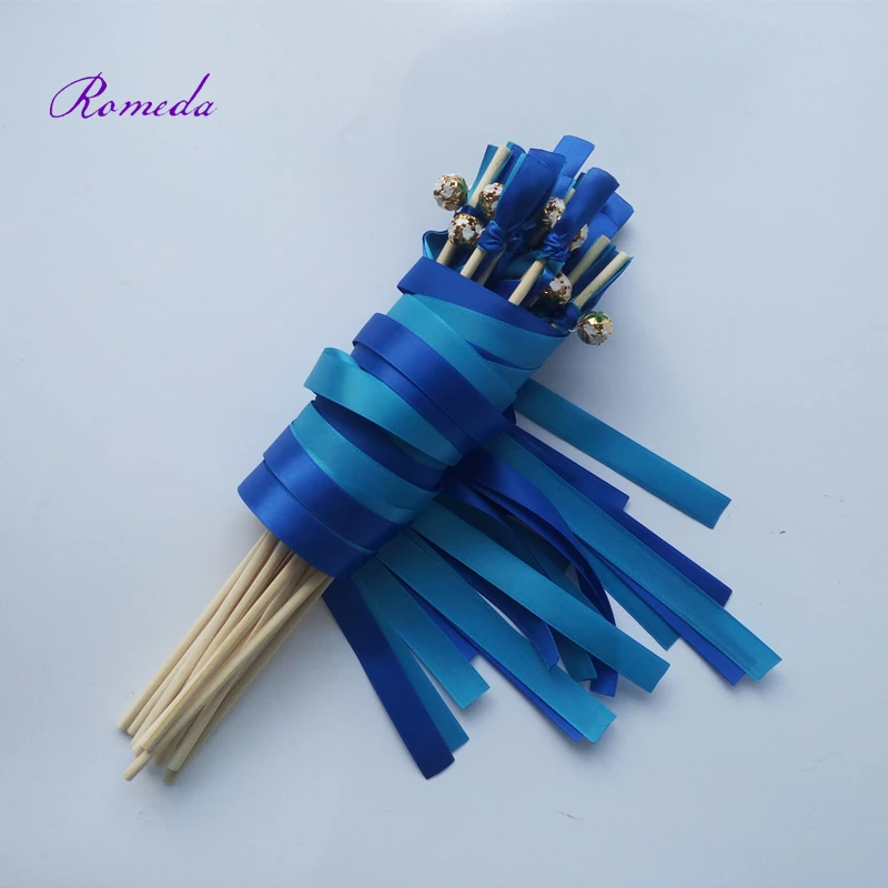 New Royal E Blu Nastro Nozze Stick Bastoni Sparklers Colorato Con Campana Per La Cerimonia Nuziale