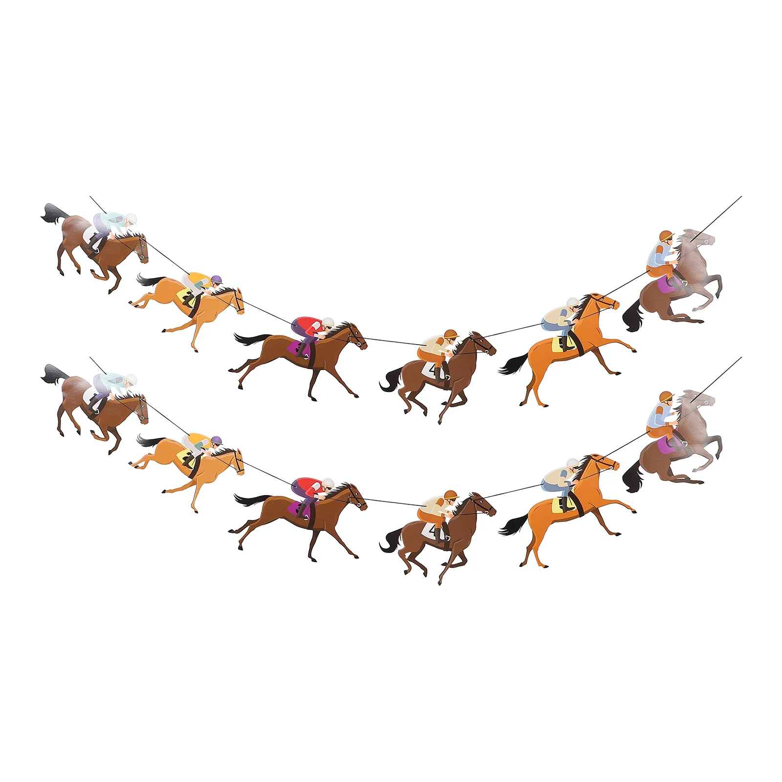 2 Pcs Race Day Flag Horse Garland Racing Decorations Ornament Party Streamers Derby Birthday The Banner For