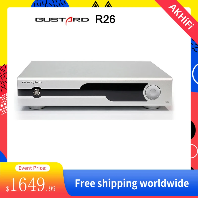 Gustard Dac-R26 Discreto R2R Dac Con Streamer Renderer Roon Xmos Usb Dsd512 Pcm768K Iis Dsd1024 K2 Clock Lan 1Bit Dac
