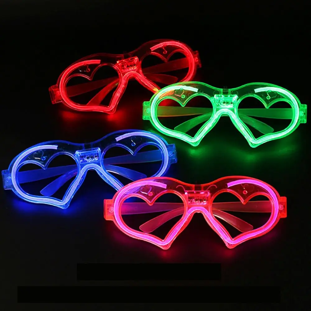 Shades Glow Glasses Masquerade Glow In The Dark Led Glow Glasses Light Up Party Decoration Supplies Peach Heart Glasses