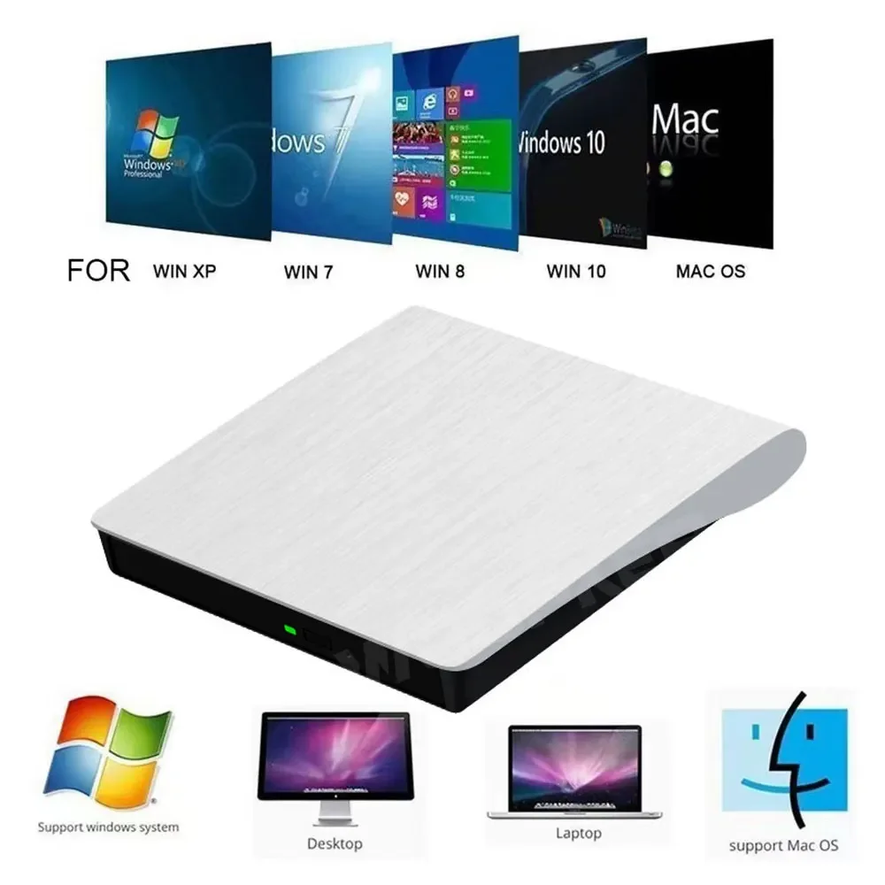 Lettore Dvd Portatile Leitor De Dvd Externo Esterno Cd Drive Usb 3.0 Slim Esterno Dvd Cd Drive Scrittore Di Trasferimento Dati Ad Alta Velocità