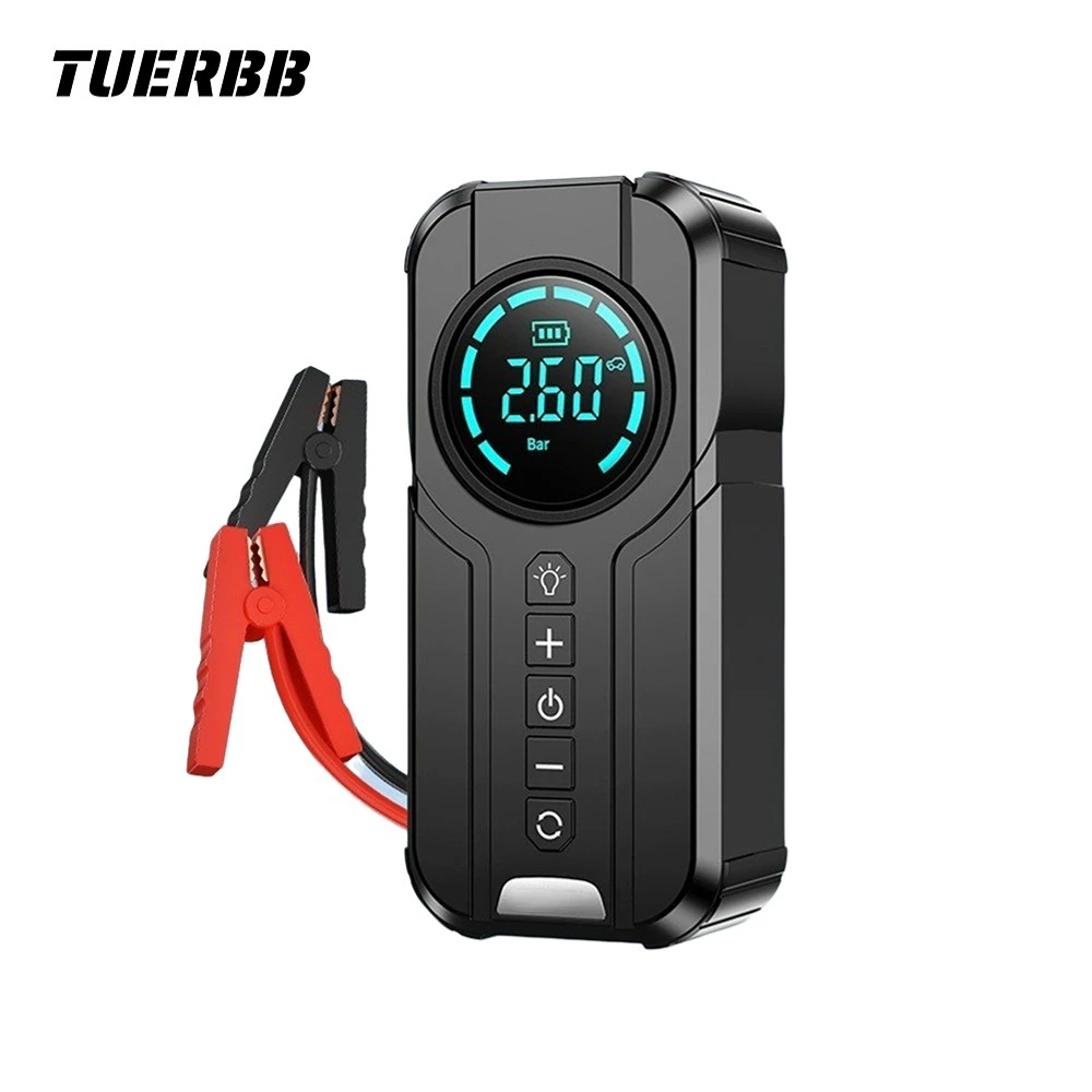 Tuerbb 4 In 1 Auto Jump Starter Pompa Ad Aria Power Bank Lighting Compressor Cars Battery Start Starter Gonfiatore Automatico Per Pneumatici