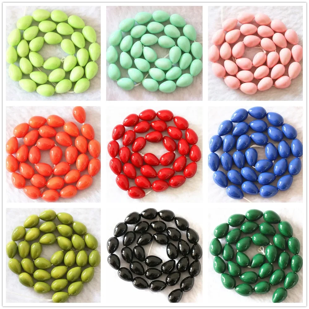 Charms 11 Colori Multicolor Baking Paint Glass Teardrop Waterdrop 9X13Mm Perline Sciolte Gioielli Fai Da Te Distanziatori Risultati 15 Pollici B1085
