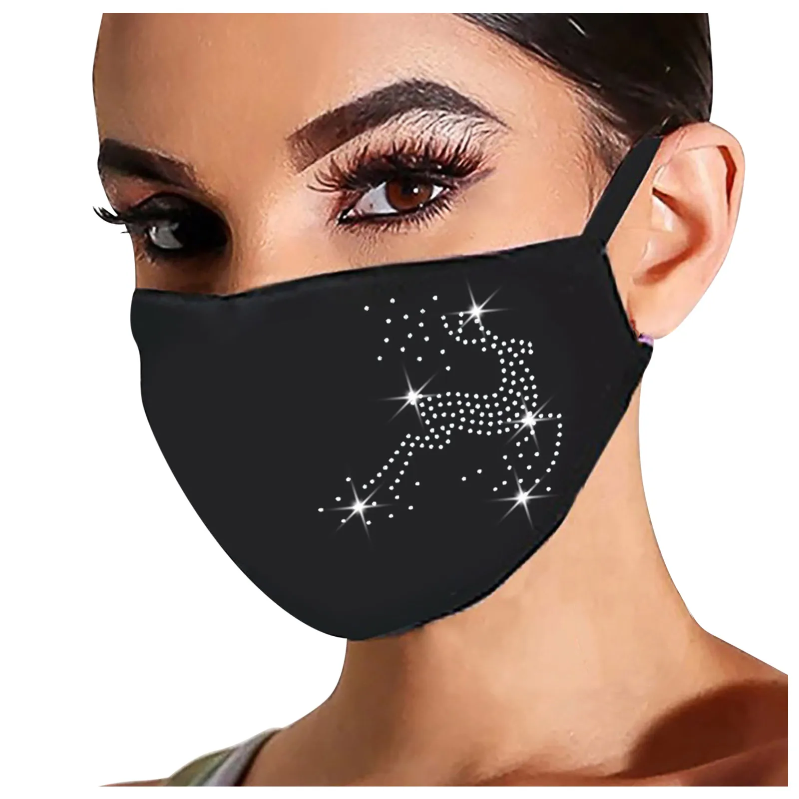Maschere Di Natale Maschere Di Diamanti Di Moda Maschera Di Stampa Di Diamanti Caldi Alla Moda Delle Donne Sexy Maschera Di Bocca Riutilizzabile Lavab