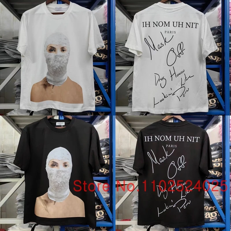 2024 Estate New American High Street Hip-Hop Ih Nom Uh Nit T-Shirt Mascherata Casual Sciolto Tendenza Moda Uomo Donna Ih Nom Uh Nit