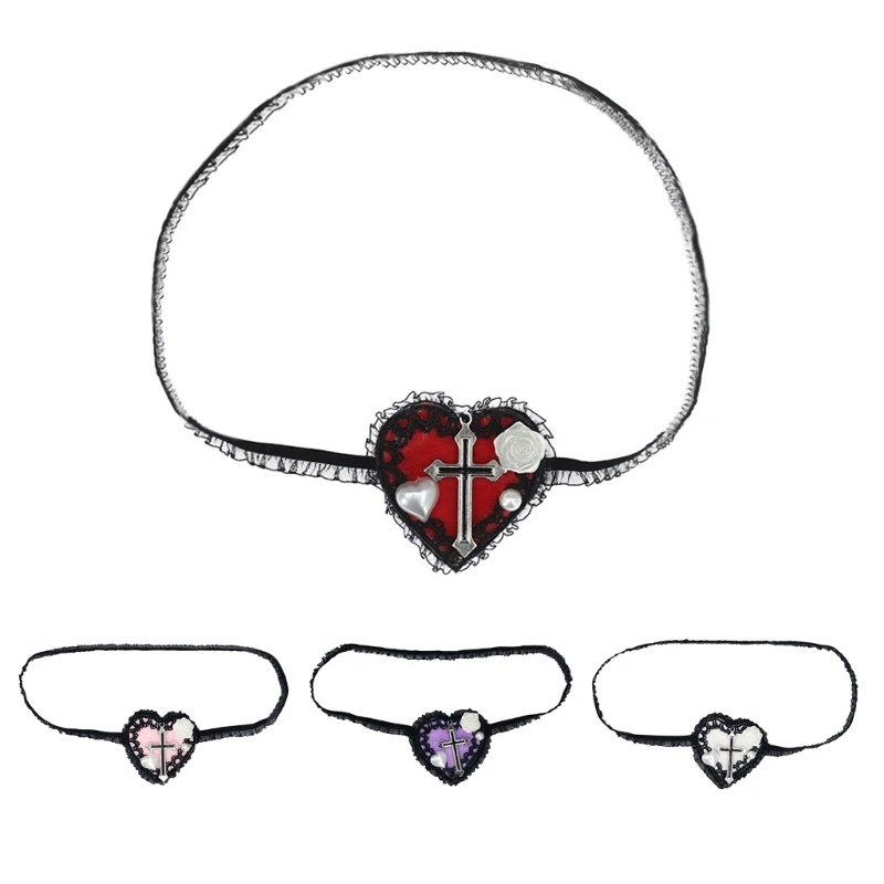 Gothics Eyepatch Lolit Eye Patch Lolit Eye Mask- Heart Eyepatch Single Eye Mask- Patch Cosplays Eyepatch Goths Eye Mask-