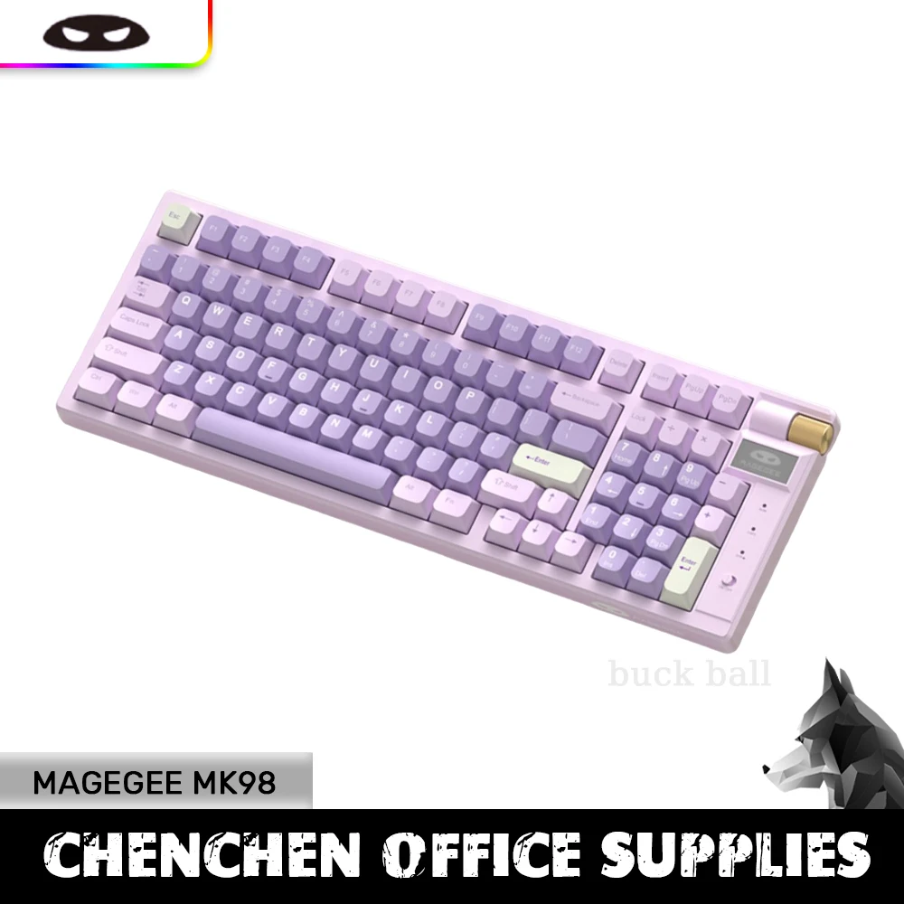 Magegee Mk98 Tastiere Da Gioco Tastiera Wireless Bluetooth Guarnizione A 3 Modalità Rgb Hot-Swap Gamer Tastiere Meccaniche Per Computer Pc