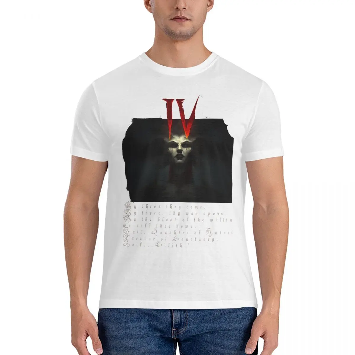 T-Shirt Da Uomo Lillith Fun Pure Cotton Tees Manica Corta Diablo Iv Magliette O Collo Top 6Xl