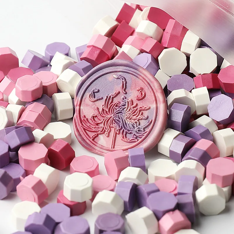 500G Macaron Color Wax Particles Octagon Wax Material Fai Da Te Hand Account Biglietto Di Auguri Regalo Sealing Studente Cancelleria Fai Da Te Craft