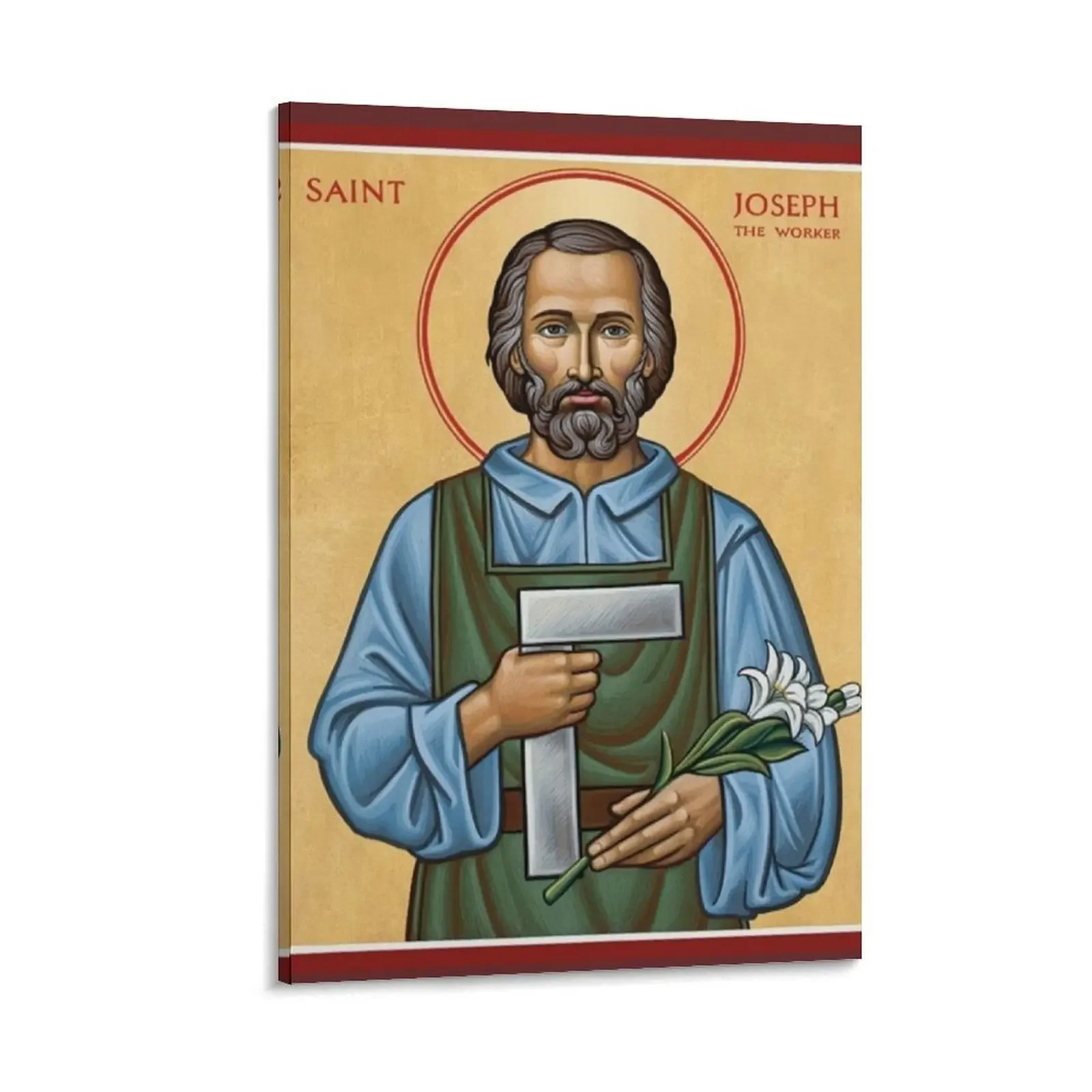San Giuseppe The Worker, San Giuseppe, St Joseph Canvas Painting Room Decorations For Men Home Decor