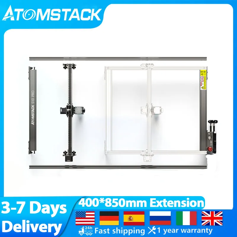 Kit Albero Di Estensione Dell'Asse Y Atomstack Area Di Lavoro 850*410Mm Per X7 A5 A10 S10 X20 A20 S20 X30 S20 Pro Macchina Per Incisore Laser