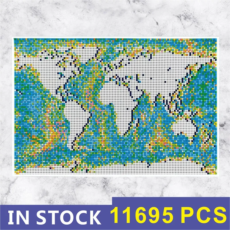 Nuovo Moc Display Map Mosaico Building Block Model Toy Compatibile 31203 Regali Di Natale Di Compleanno 99007