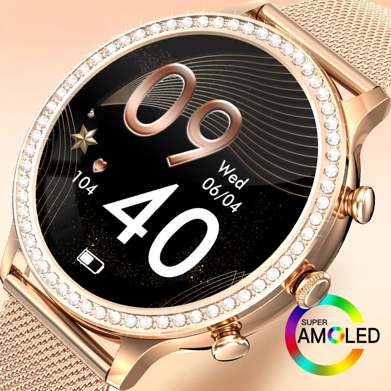 Amoled Smartwatch Bluetooth Call Smart Watch Women Blood Pressure Oxygen Monitor Relojes Inteligentes Smartwatch Impermeabile + Regalo