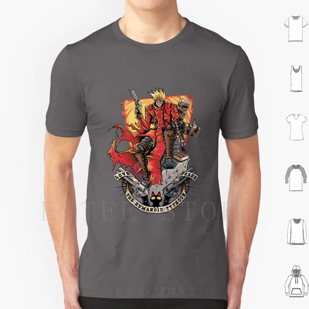 Trigun T Shirt Cotton Men Diy Print Gunsmoke Trigun Trigun Logo Anime Trigun Coat Manga Bullet Toraigan Vash Gun Trigun