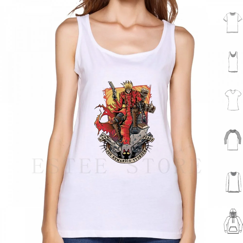 Trigun Canotte Gilet Senza Maniche Gunsmoke Trigun Trigun Logo Anime Trigun Coat Manga Bullet Toraigan Vash Gun Trigun