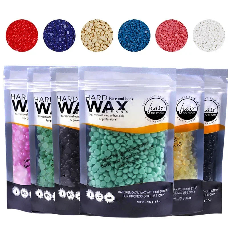 100G Solid Hard Beans Hot Paperless Wax Therapy Granuli Honey Wax Whole Body Hair Removal Wax Bean Series