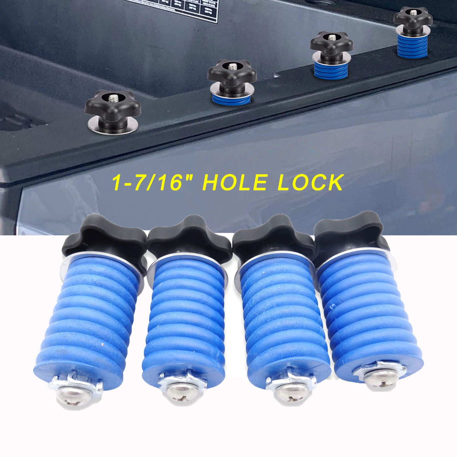 Utv 1-1/2 "Hole Lock & Ride Pomello Kit Di Ancoraggio Per Polaris Ranger E General Xp Hd Ev Etx Crew 7/16 1000 900 70 800 570