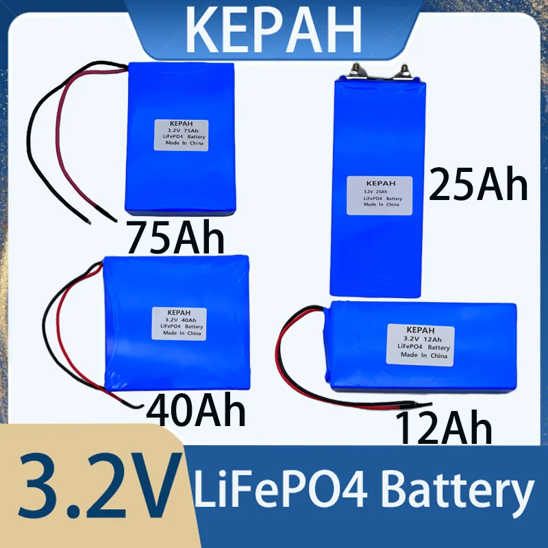 3.2V Lifepo4 12Ah 25Ah 40Ah 75Ah Batteria Nuovissima Di Grado A Batteria Ricaricabile Lifepo4 Batteria Fai Da Te Celle Moto Pack