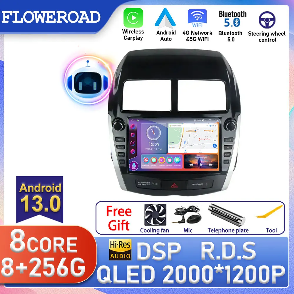 Android Per Mitsubishi Asx 2010 - 2016 Car Stereo Multimedia Navigation Gps Video Autoradio Player Carplay Monitor Radio Screen