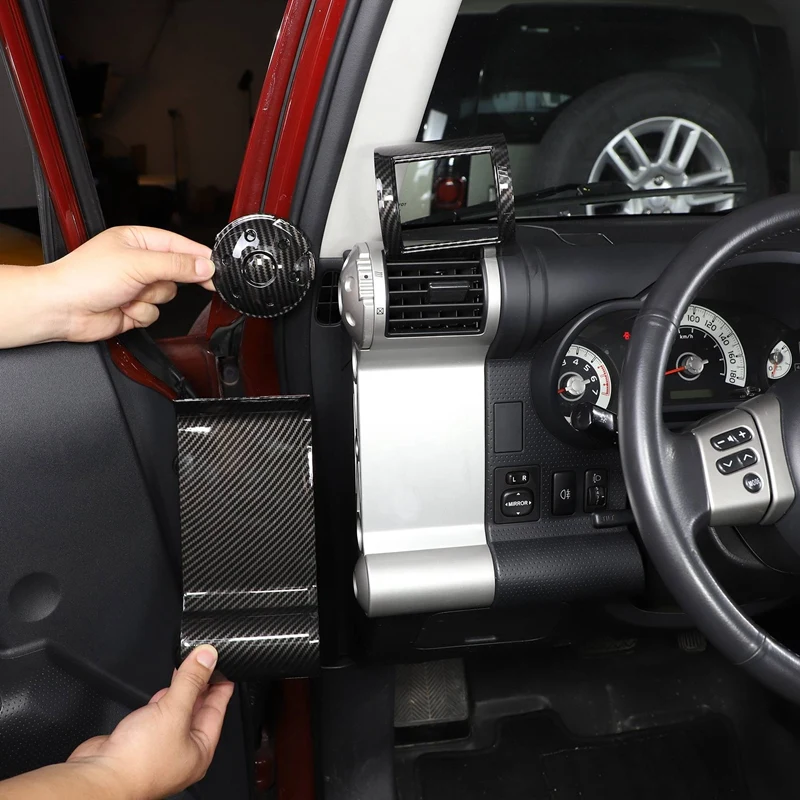 Car Black Carbon Fiber Abs Car Dashboard Side Air Outlet Frame Cover Trim Parts Accessori Per Toyota Fj Cruiser 2007-2021