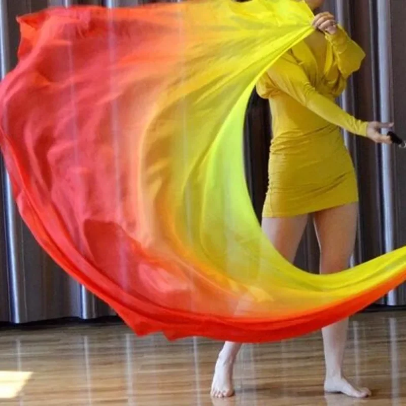 1 Pz Velo + 1 Pz Catena Palla 2.7M X 0.9M Danza Del Ventre Velo Di Seta Poi Dancewear Spettacolo Puntelli Di Prestazione